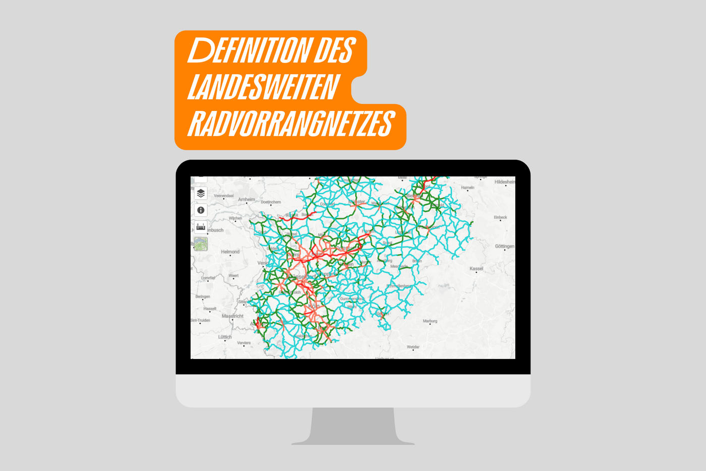 Entwurf für ein landesweites Radvorrangnetz.