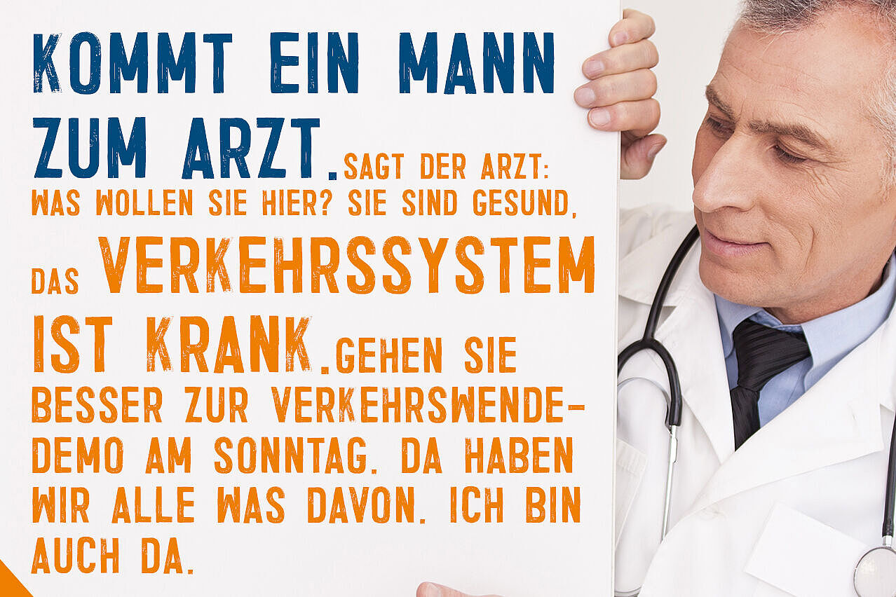 Kommt ein Mann zum Arzt.... Gedicht über die Verkehrswende, verpackt in einen Arzt-Witz