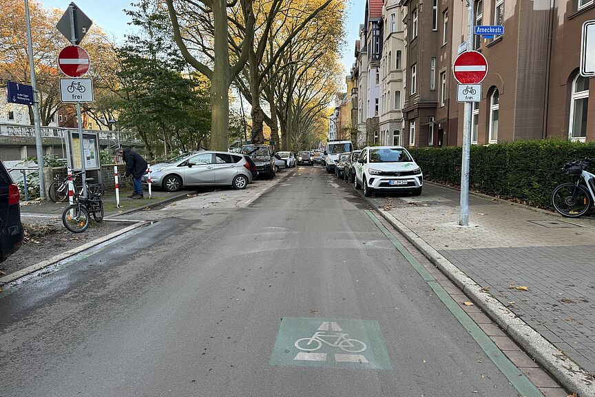 Hier endet der Radschnellweg Ruhr (RS1) auf Dortmunder Stadtgebiet